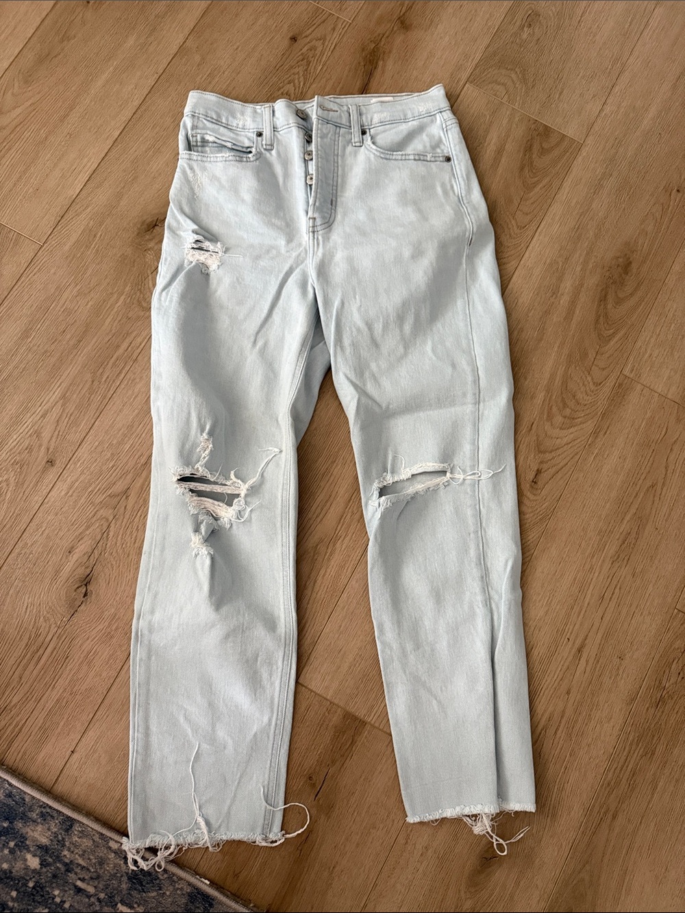 Light Blue Distressed Women's Jeans